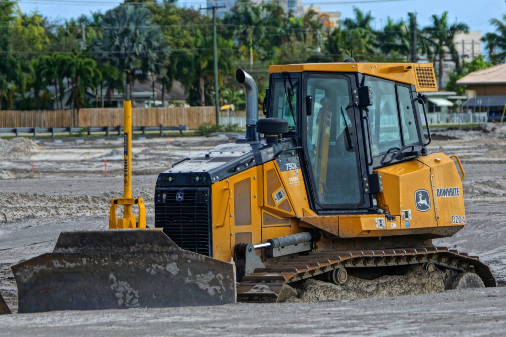 John Deere 750K XLT crawler dozer on a site